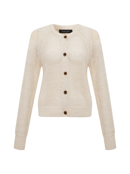 METALLIC OPEN KNIT CARDI COLLAGEN | Sanctuary Clothing
