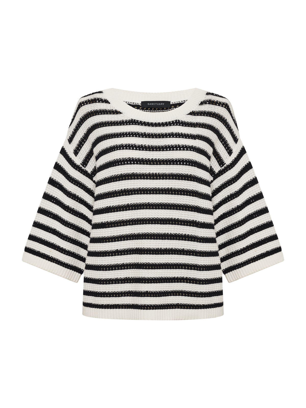 ELLE SWEATER TEE BLACK W/ CHALK | Sanctuary Clothing