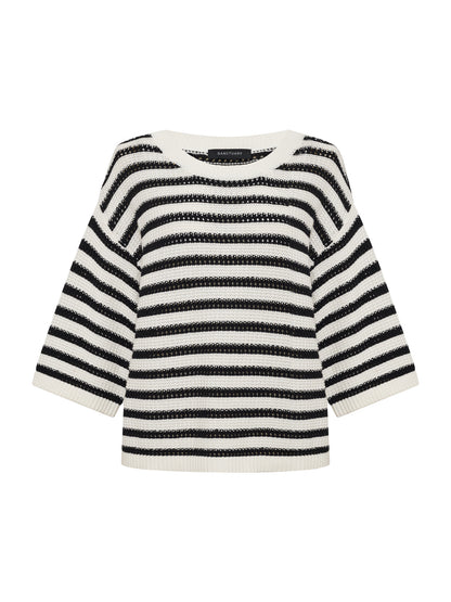 ELLE SWEATER TEE BLACK W/ CHALK | Sanctuary Clothing