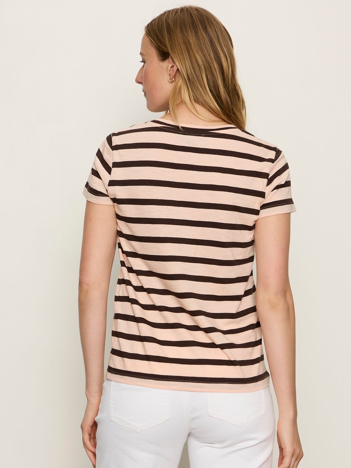 THE PERFECT TEE BLEACHED PK/RICH SOIL STRIPE | Sanctuary Clothing