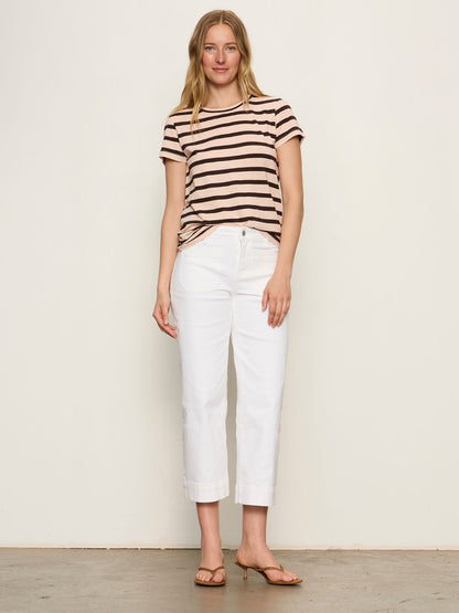 THE PERFECT TEE BLEACHED PK/RICH SOIL STRIPE | Sanctuary Clothing