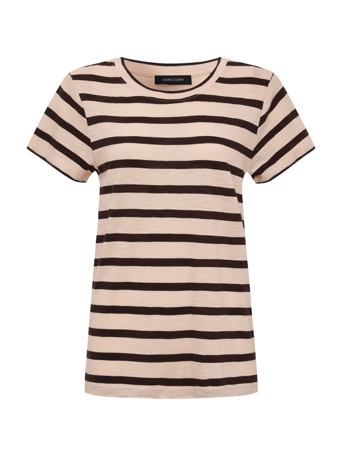 THE PERFECT TEE BLEACHED PK/RICH SOIL STRIPE | Sanctuary Clothing