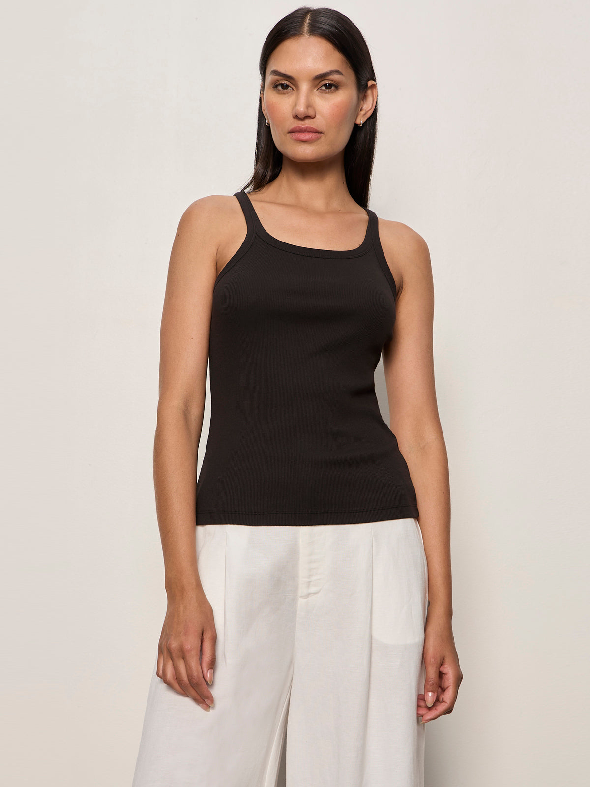 SPRINTER RIB TANK BLACK | Sanctuary Clothing