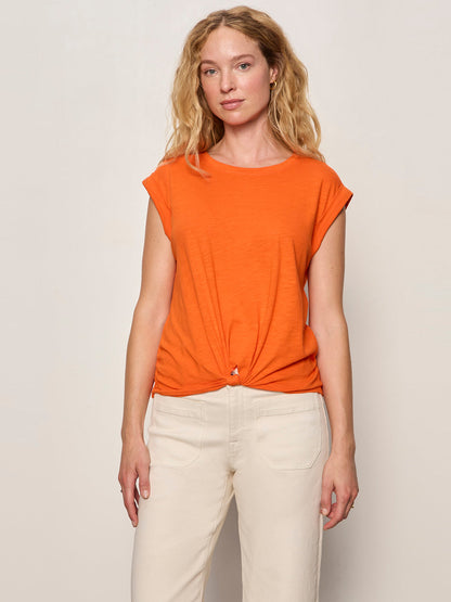 KNOTTED MUSCLE TEE HIBISCUS ORANGE | Sanctuary Clothing