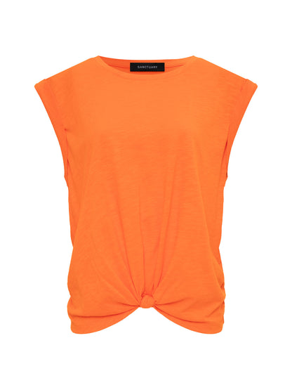 KNOTTED MUSCLE TEE HIBISCUS ORANGE | Sanctuary Clothing