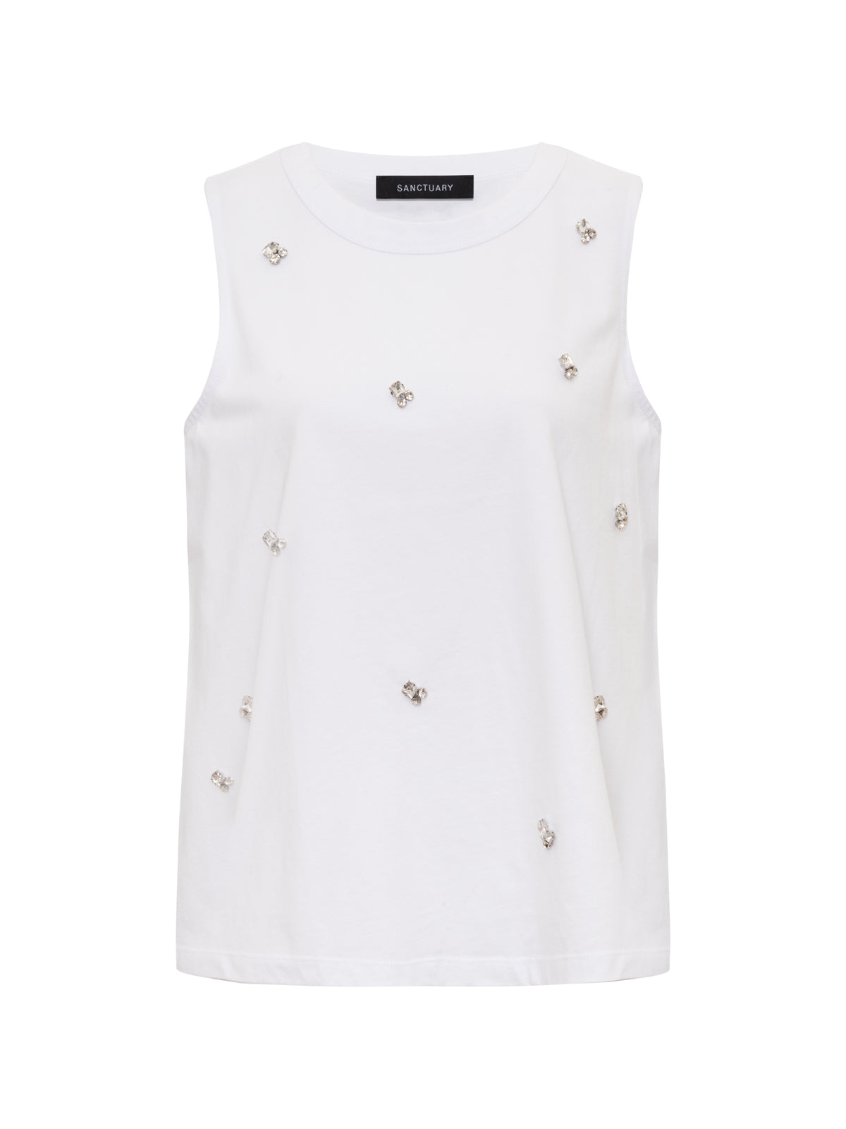 CAMPARI EMBELLISHED TANK WHITE | Sanctuary Clothing