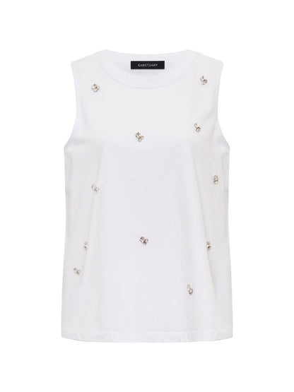 CAMPARI EMBELLISHED TANK WHITE | Sanctuary Clothing