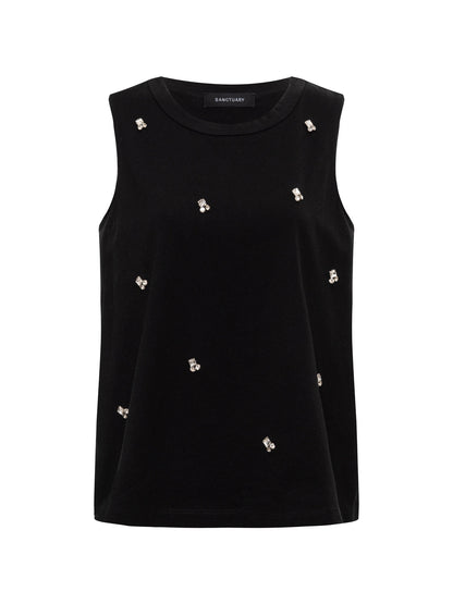 CAMPARI EMBELLISHED TANK BLACK | Sanctuary Clothing