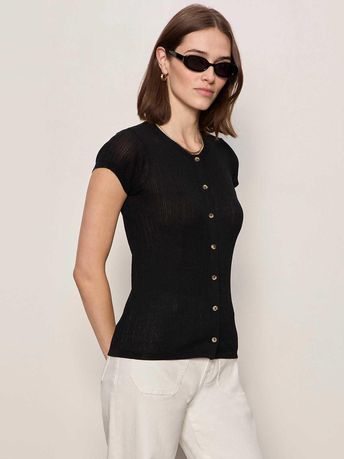 SOFT FOCUS RIBBBED TOP BLACK | Sanctuary Clothing