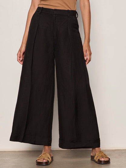 TERRACE LINEN PANT BLACK | Sanctuary Clothing