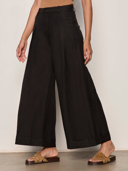 TERRACE LINEN PANT BLACK | Sanctuary Clothing