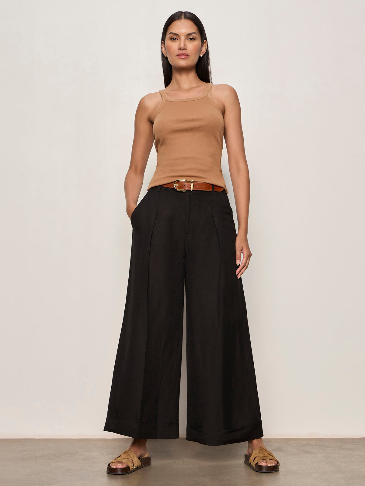 TERRACE LINEN PANT BLACK | Sanctuary Clothing