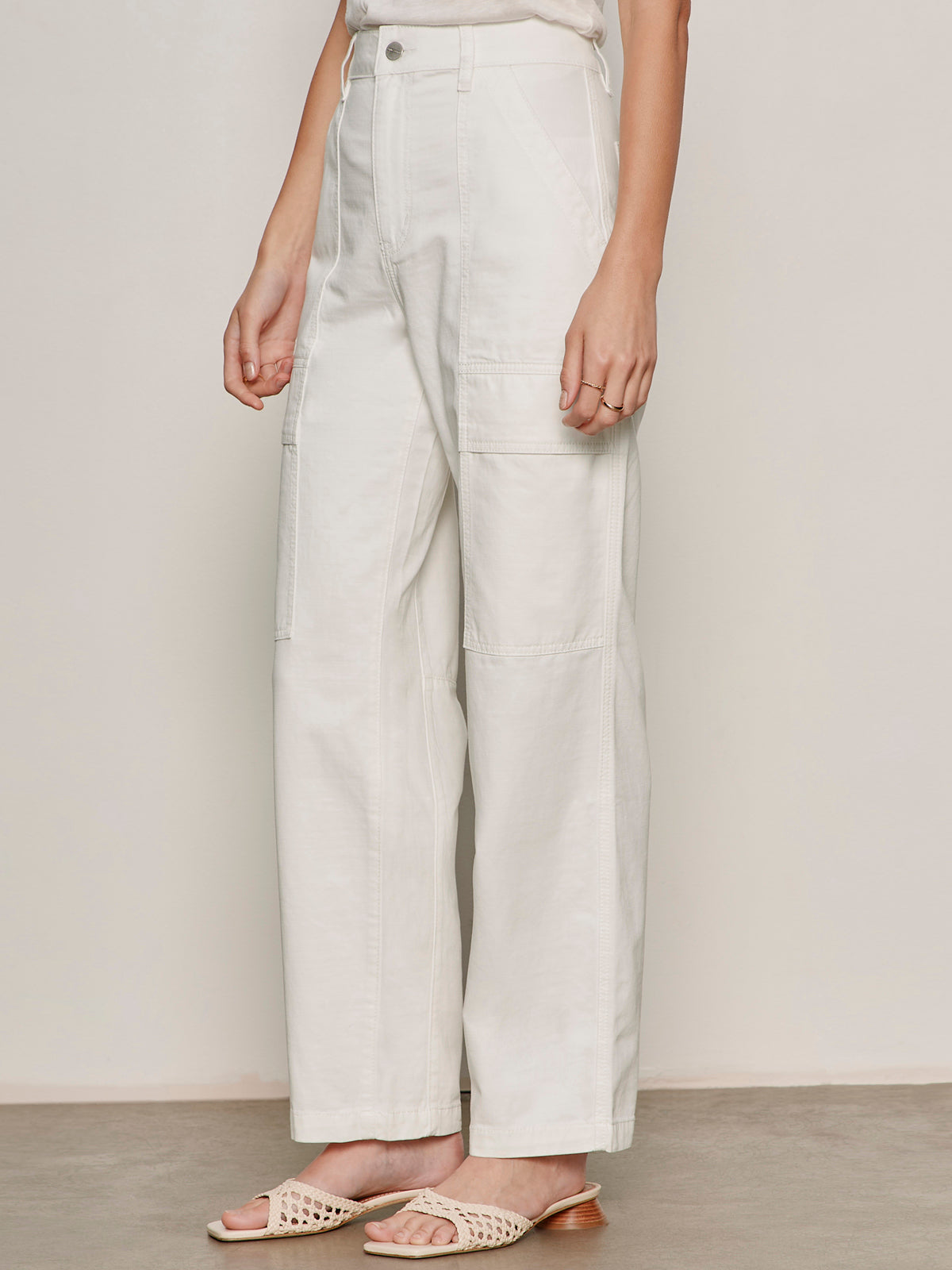 BOYFRIEND UTILITY PANT WHITE | Sanctuary Clothing