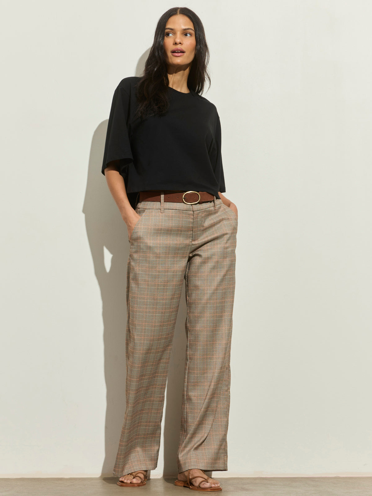 SPOTLIGHT PLAID TROUSER CAVIAR PLAID | Sanctuary Clothing