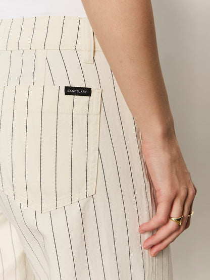 The Marine Jean Bleached White Pinstripe Petite Sizing | Sanctuary Clothing