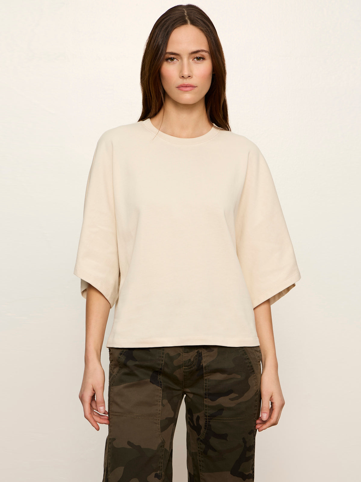 Haven Cape Sleeve Tee Bone | Sanctuary Clothing