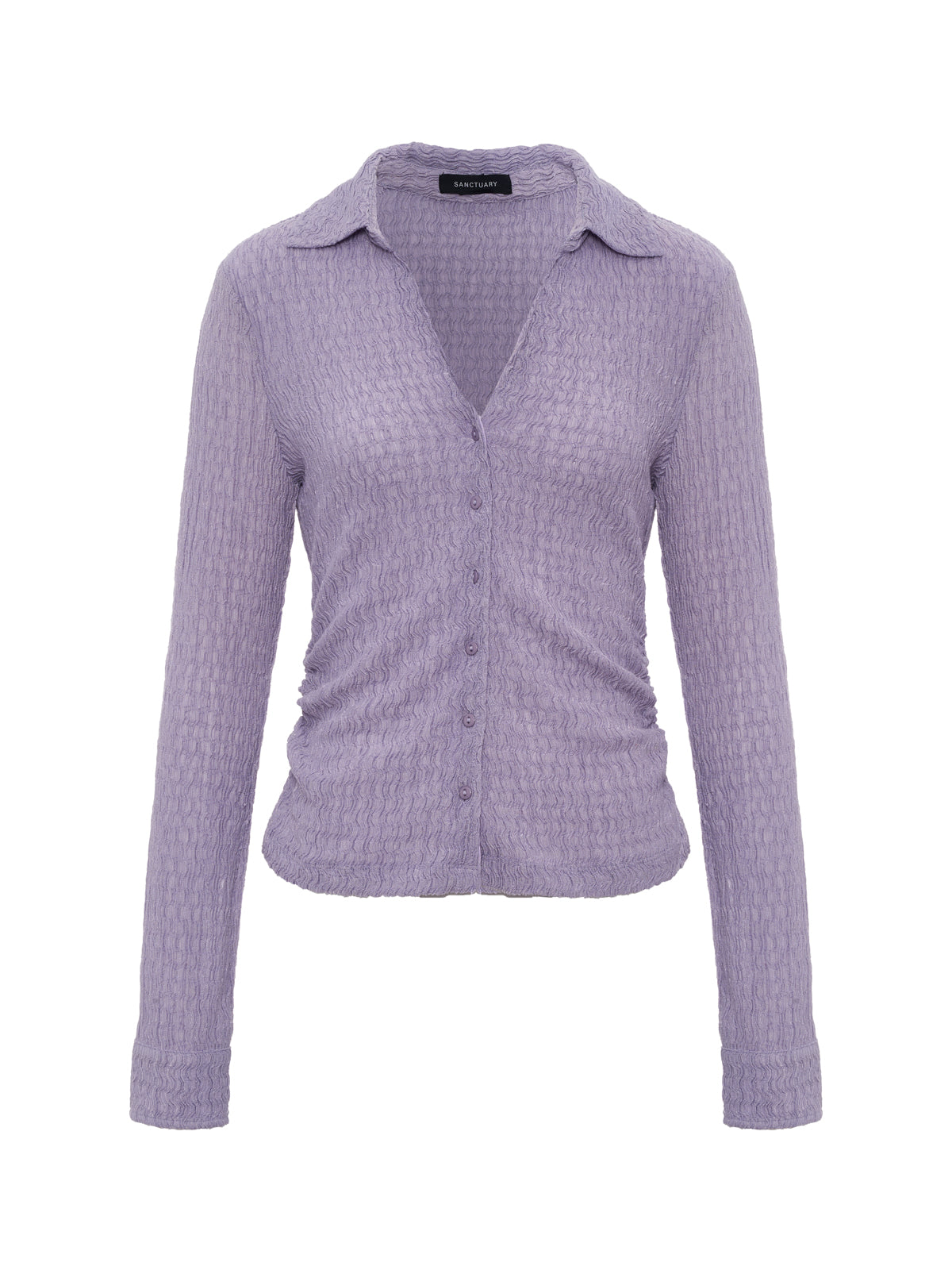 Juno Textured Button Front Top Purple Haze | Sanctuary Clothing