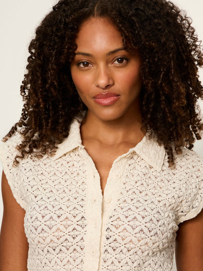 Everyday Muse Collared Tee Bone | Sanctuary Clothing