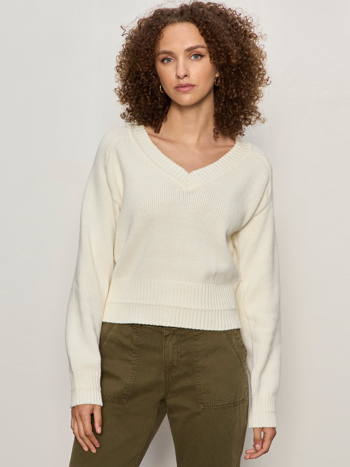 PERFECT V NECK SWEATER VINTAGE IVORY | Sanctuary Clothing