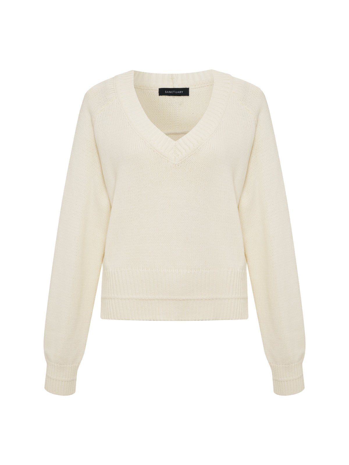 PERFECT V NECK SWEATER VINTAGE IVORY | Sanctuary Clothing