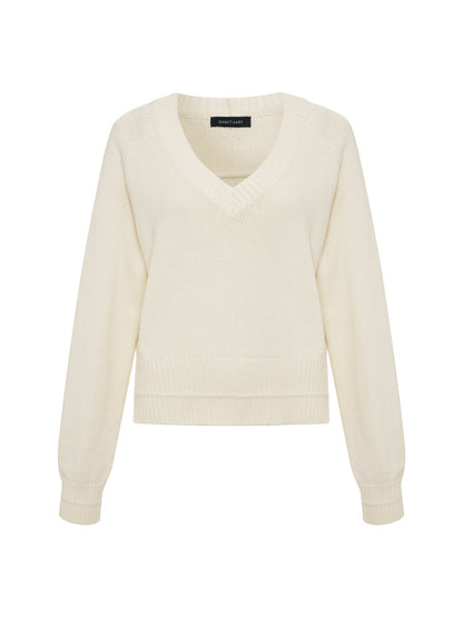 PERFECT V NECK SWEATER VINTAGE IVORY | Sanctuary Clothing
