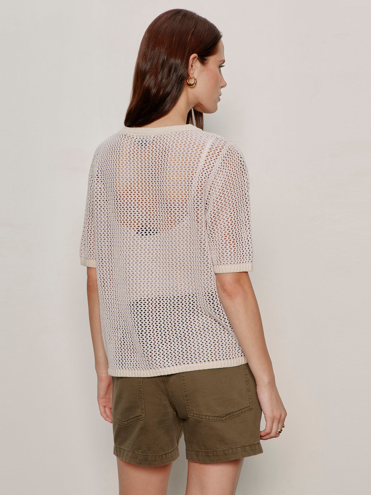 OPEN KNIT SWEATER TEE PETAL/RICH COLLAGEN STRIPE | Sanctuary Clothing