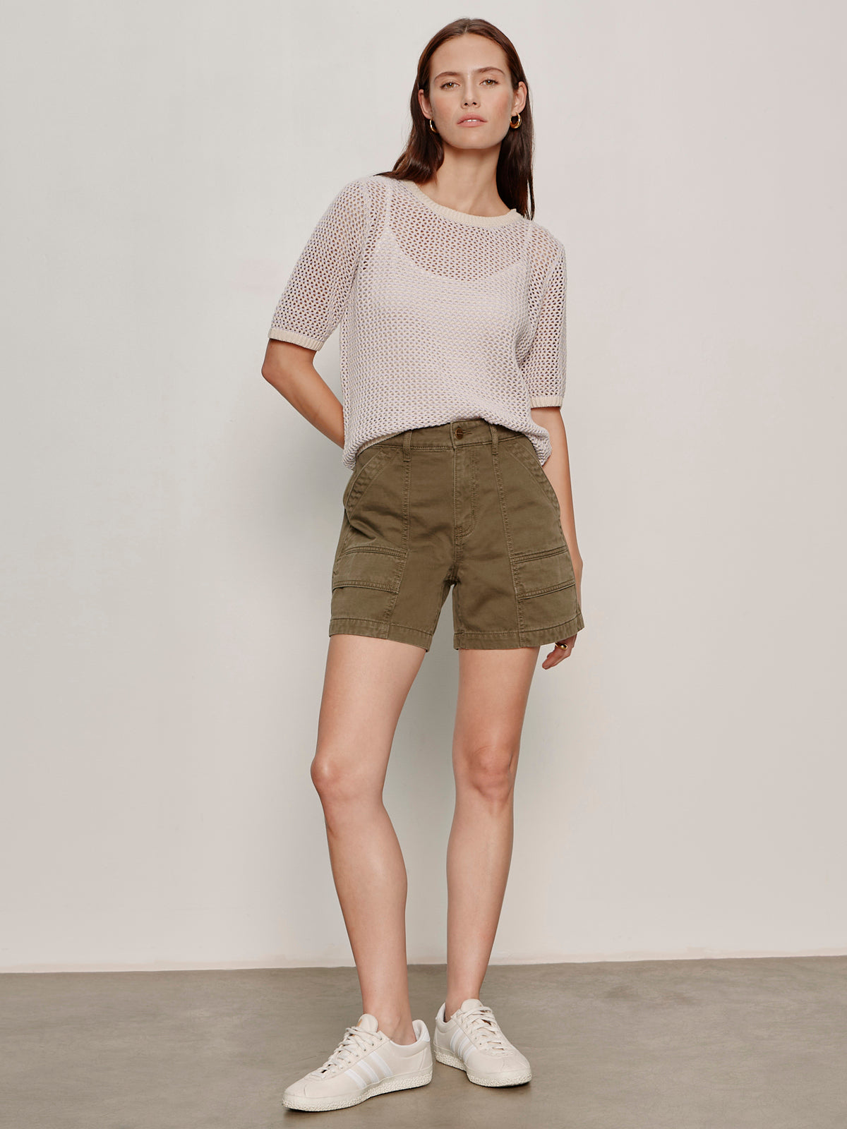 OPEN KNIT SWEATER TEE PETAL/RICH COLLAGEN STRIPE | Sanctuary Clothing