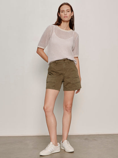 OPEN KNIT SWEATER TEE PETAL/RICH COLLAGEN STRIPE | Sanctuary Clothing