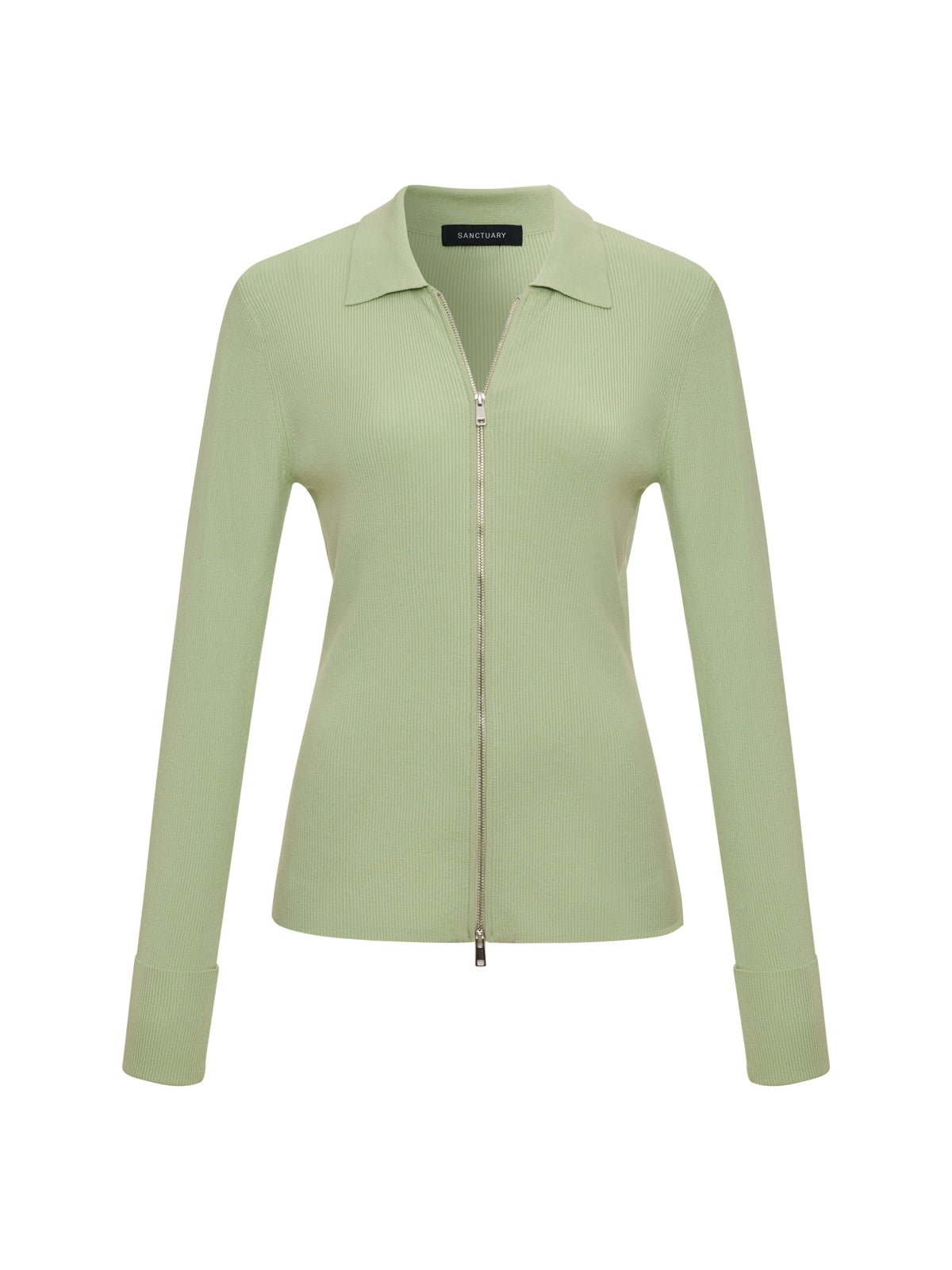 ONLY YOURS RIBBED ZIP SWEATER DETOX GREEN | Sanctuary Clothing