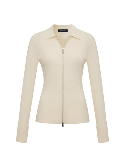 ONLY YOURS RIBBED ZIP SWEATER COLLAGEN | Sanctuary Clothing