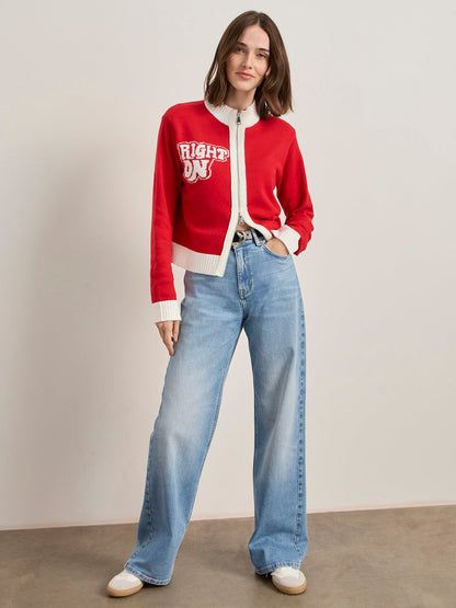 JOE COOL ZIP UP SWEATER CHERRY LACQUER | Sanctuary Clothing