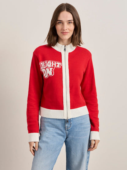 JOE COOL ZIP UP SWEATER CHERRY LACQUER | Sanctuary Clothing