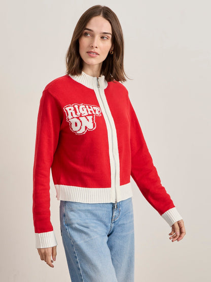 JOE COOL ZIP UP SWEATER CHERRY LACQUER | Sanctuary Clothing