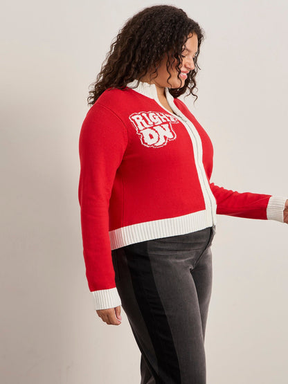 JOE COOL ZIP UP SWEATER CHERRY LACQUER | Sanctuary Clothing
