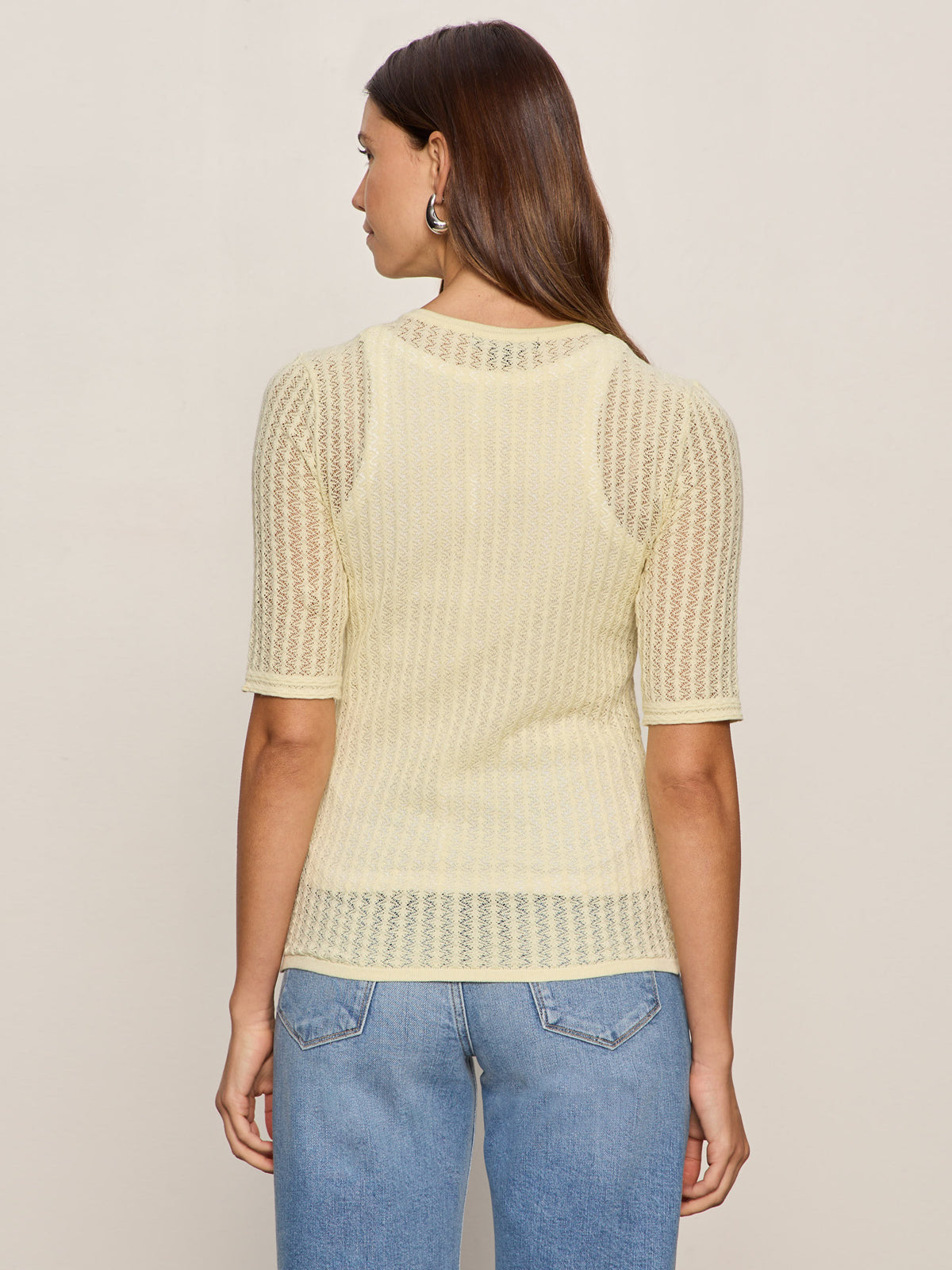 GOING PLACES POINTELLE SWEATER LEMON DROP | Sanctuary Clothing