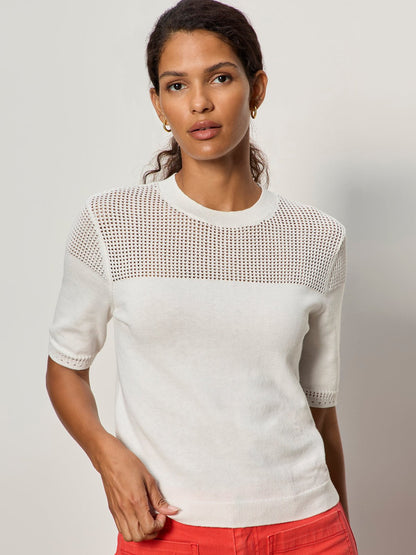 MIX STITCH TEE CHALK | Sanctuary Clothing