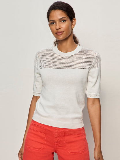 MIX STITCH TEE CHALK | Sanctuary Clothing