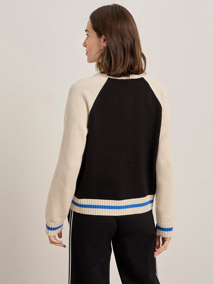 75 BOMBER SWEATER BLACK/ CHALK | Sanctuary Clothing