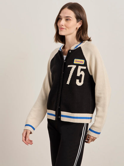 75 BOMBER SWEATER BLACK/ CHALK | Sanctuary Clothing