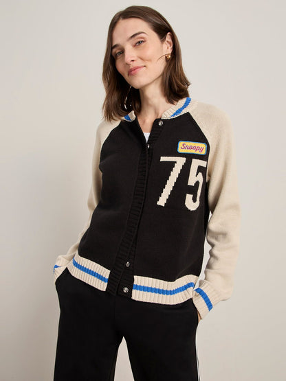 75 BOMBER SWEATER BLACK/ CHALK | Sanctuary Clothing