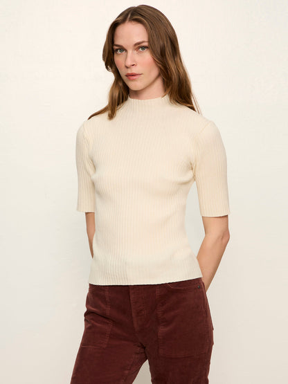 High Neck Ribbed Top Bone | Sanctuary Clothing