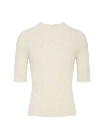 High Neck Ribbed Top Bone | Sanctuary Clothing