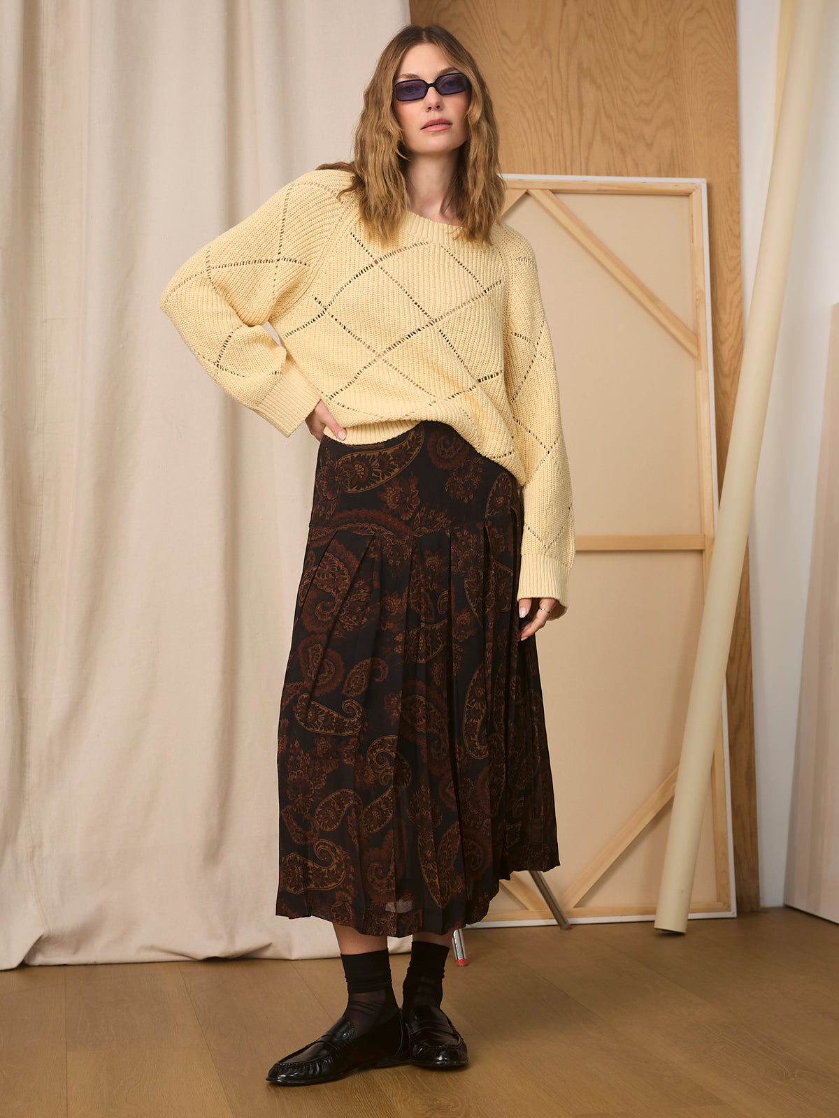 Diamond Stitch Popover Light Goldie | Sanctuary Clothing