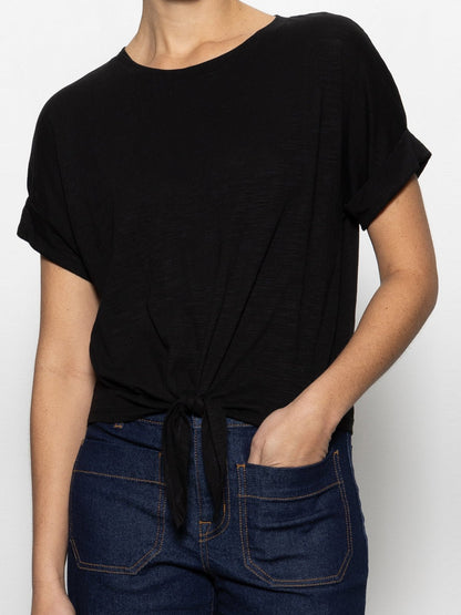 ALL DAY TIE TEE BLACK | Sanctuary Clothing