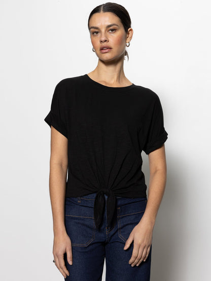 ALL DAY TIE TEE BLACK | Sanctuary Clothing