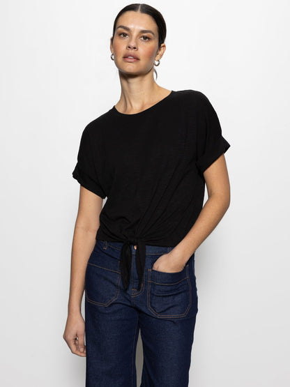 ALL DAY TIE TEE BLACK | Sanctuary Clothing