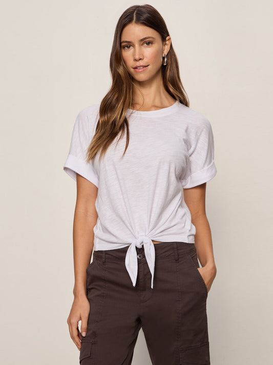 ALL DAY TIE TEE WHITE | Sanctuary Clothing