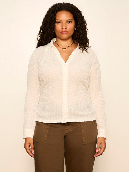 JUNO TEXTURED BUTTON FRONT CHALK | Sanctuary Clothing