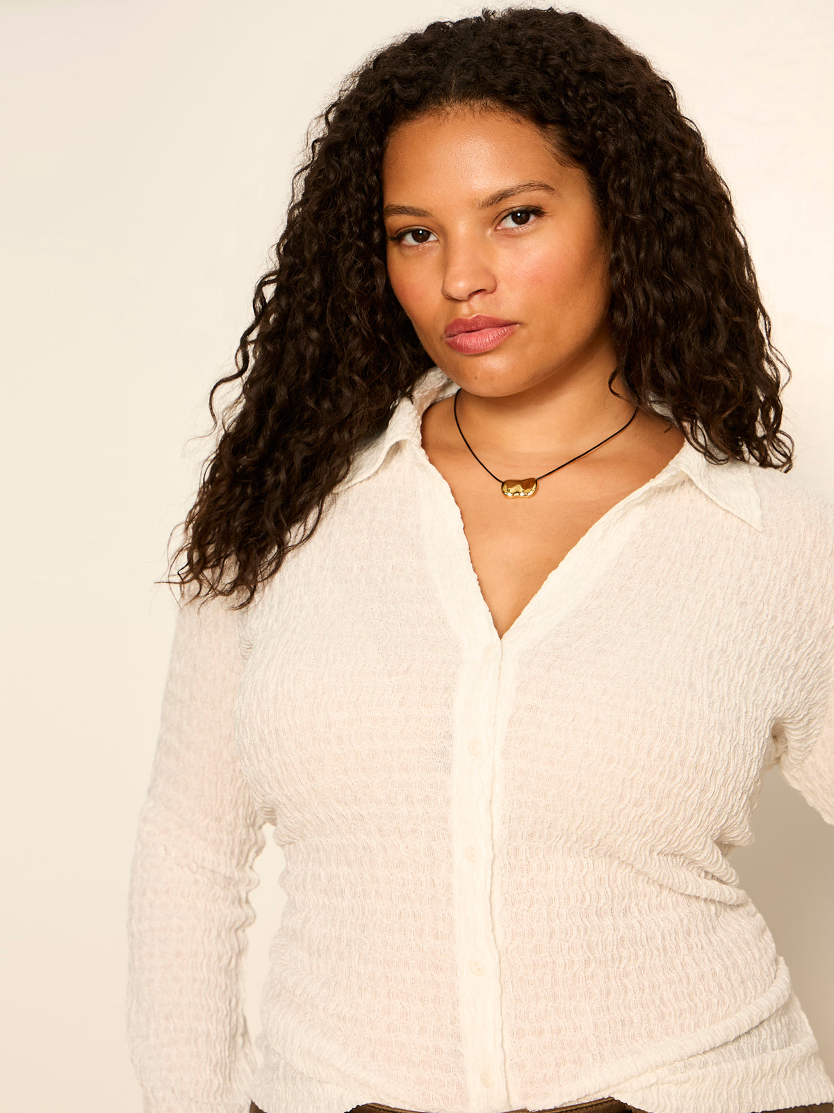 JUNO TEXTURED BUTTON FRONT CHALK | Sanctuary Clothing