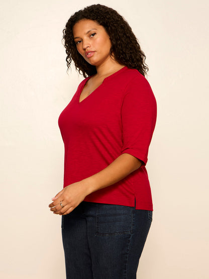 DOLCE NOTCH NECK TEE RED BERRY | Sanctuary Clothing